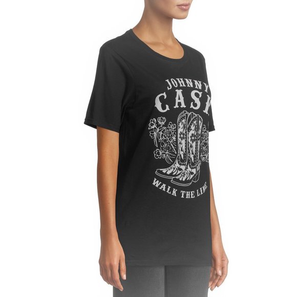 Johnny Cash Walk the Line country rock Official Boyfriend style T-Shirt S NWT - Picture 2 of 3